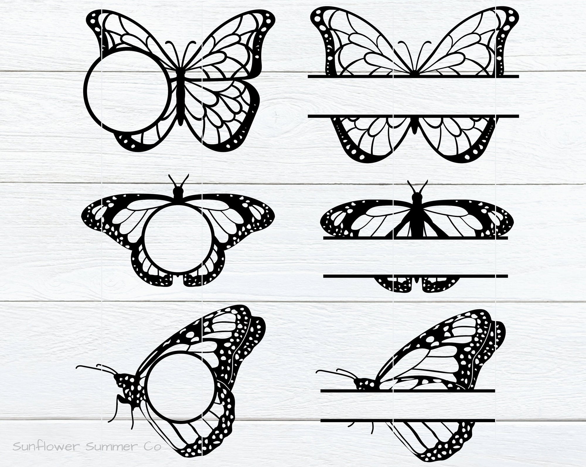 Butterfly Frame SVG- Butterfly Monogram SVG