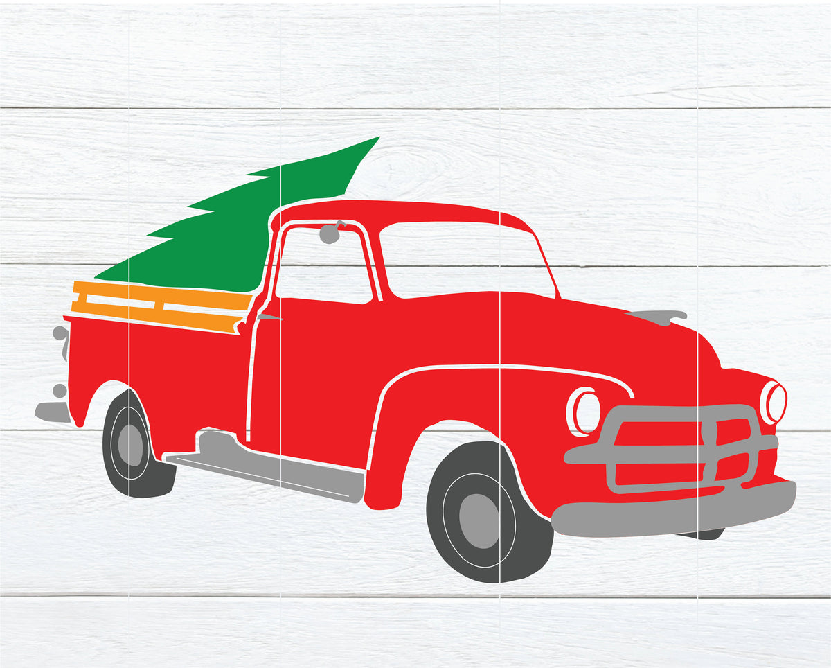 Truck with Christmas Tree SVG