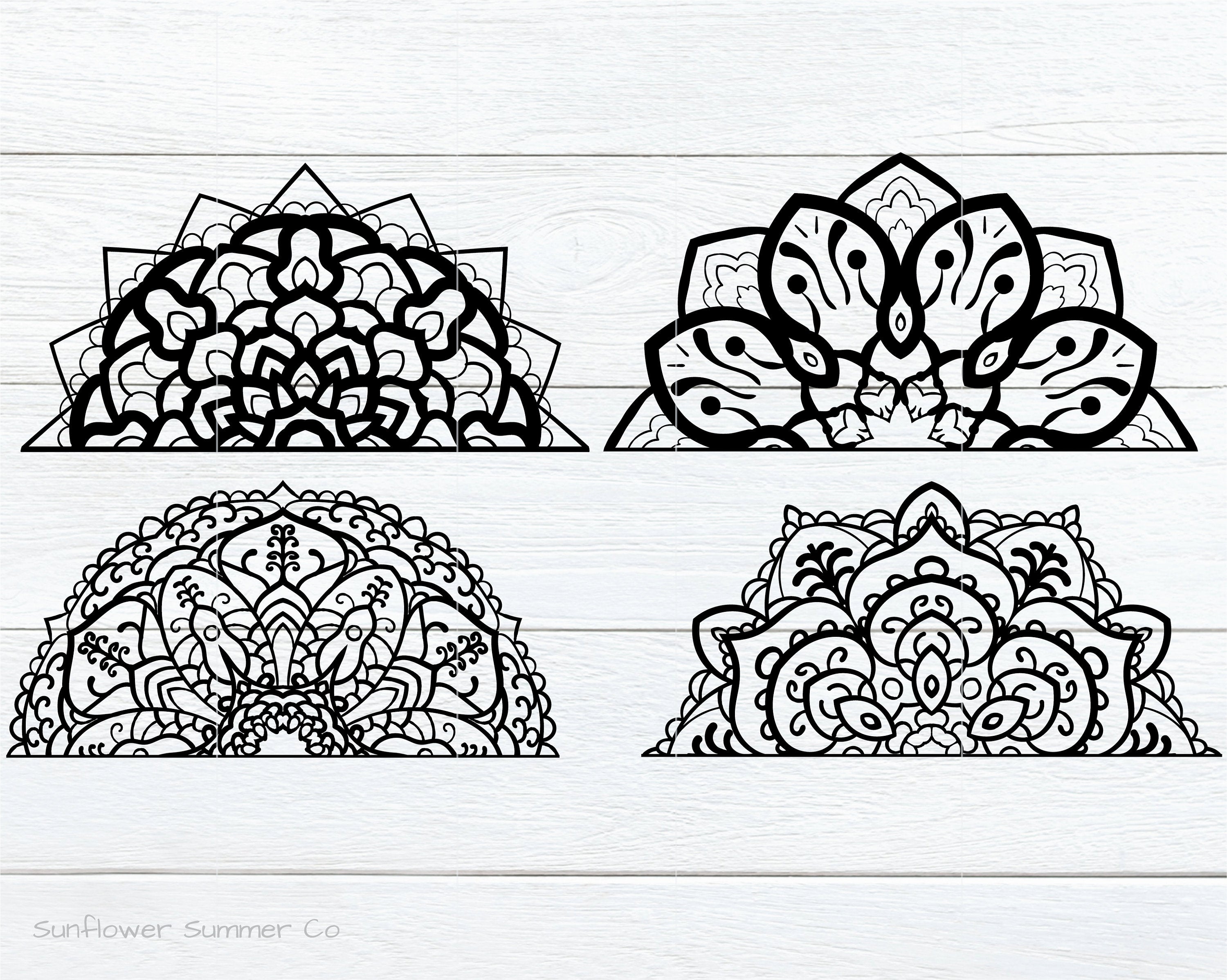 half mandala #inspired  Mandala design pattern, Easy mandala