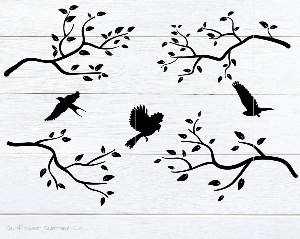 Branches and Birds SVG