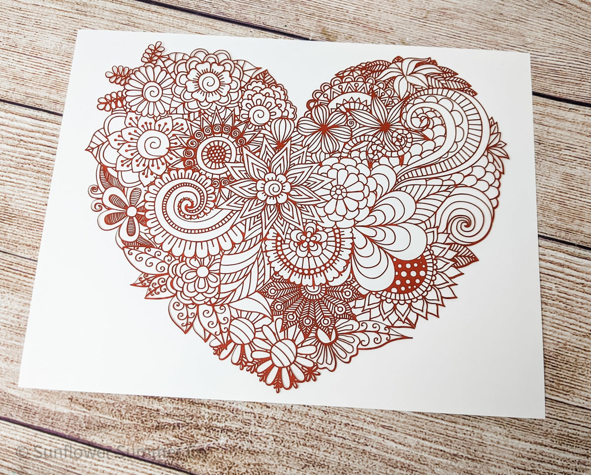 Floral Heart Paper Cut Out